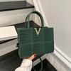 Fashion Simple Crocodile Pattern Crossbody Handbag Solid Color Small Square Bag