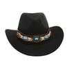 Premium Ethnic Style Tibetan Grassland Stage Performance Top Hat Retro Jazz Elegant Jazz Hat