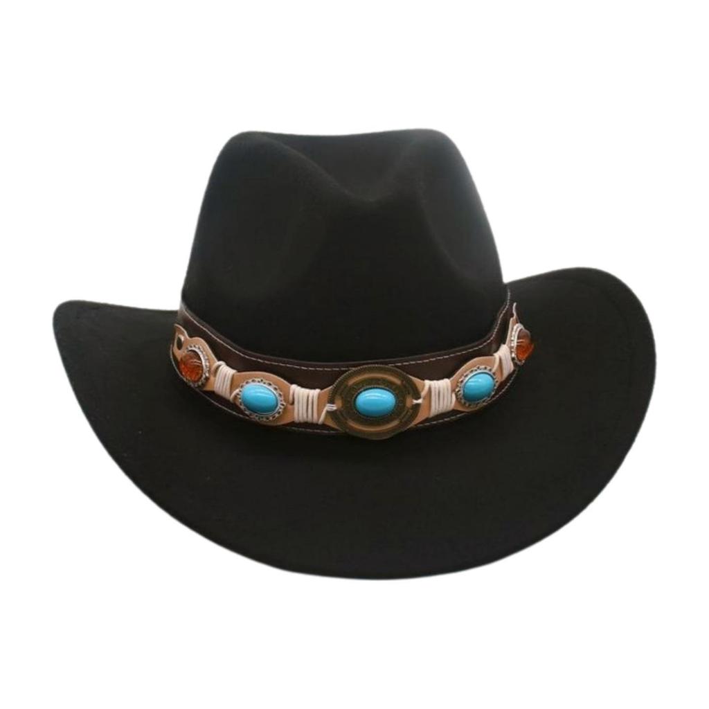 Premium Ethnic Style Tibetan Grassland Stage Performance Top Hat Retro Jazz Elegant Jazz Hat