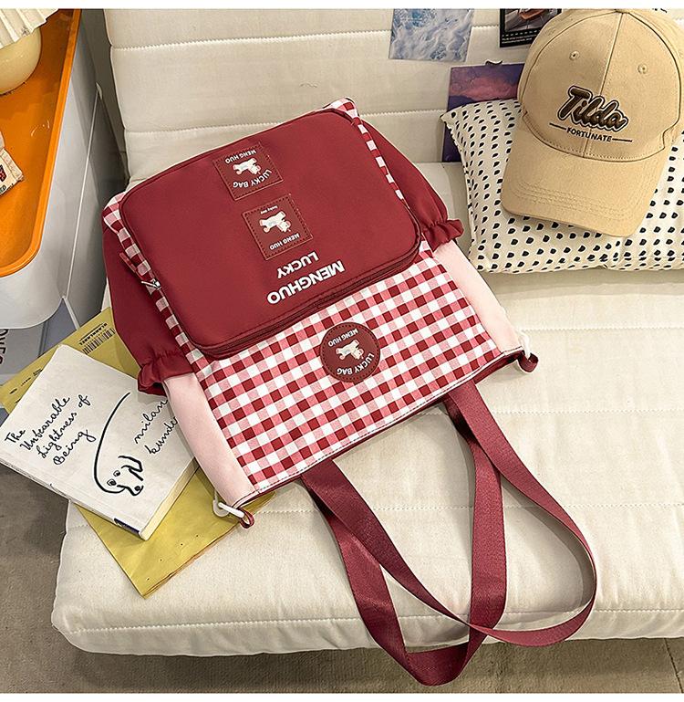 Schoolbag Girl Small Fresh Junior High School Student Schoolbag Ins Style Pattern Cute Lightweight Campus Backpack Versatile Tutoring Bag