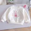Girls' Bunny Top Sweatshirt - 2026 Spring/Autumn Round Neck Pullover