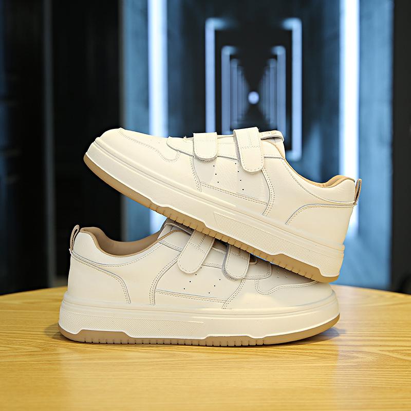 Velcro little white shoes women's flat bottom 2025 spring new popular versatile platform student sports and leisure board shoes