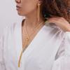 18K Gold-Plated Tassel Snake Chain Necklace & Earrings Set