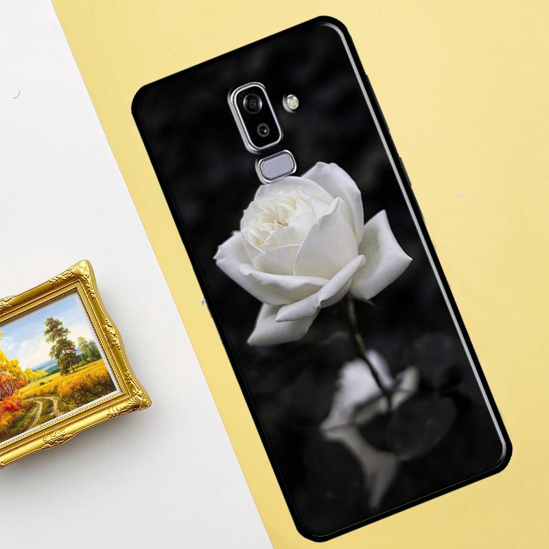 

Изящный белый чехол с розой для Samsung Galaxy J1 J3 J5 J7 2016 A3 A5 2017 J4 J6 Plus J8 A6 A7 A8 A9 2018 A8 2018