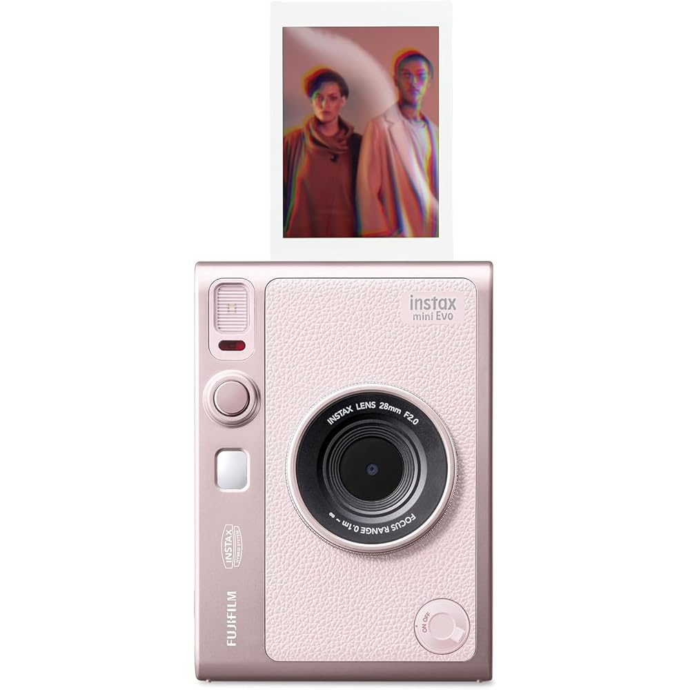FUJIFILM INSTAX MINI Evo Hybrid Instant Camera - Gentle Rose