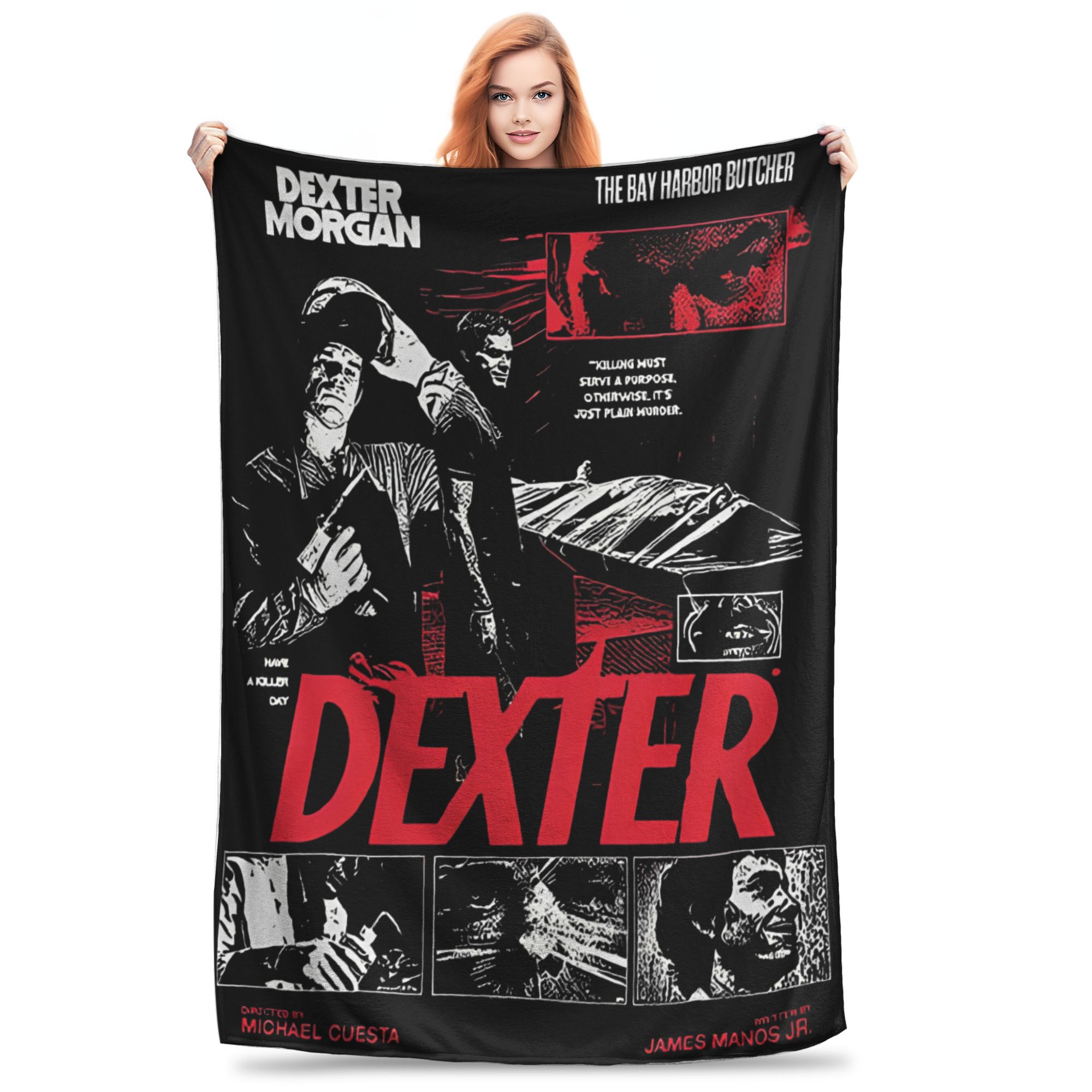 Cozy Dexter Morgan Blanket Stuff Sofa Decorative Blanket Throw Ultra-Soft Fleece for Outdoor 130x150cm