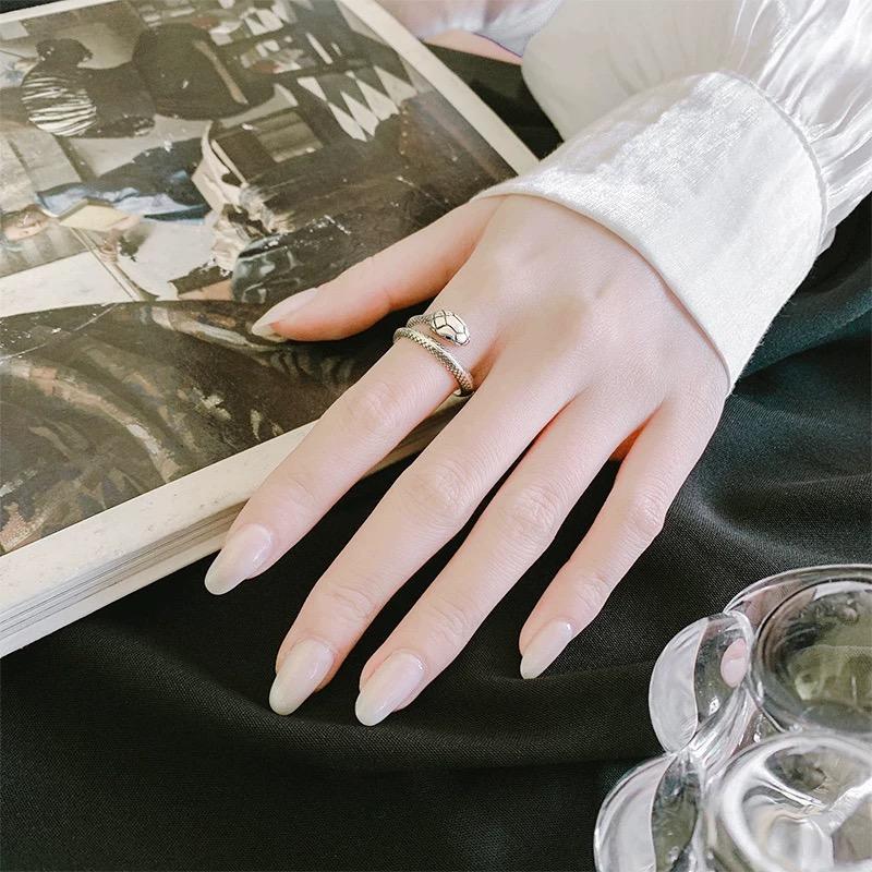 925 Sterling Silver Rings for Women Men Couple Minimalist Handmade Simple Snake Ring Party Jewelry Gift Prevent Allergy