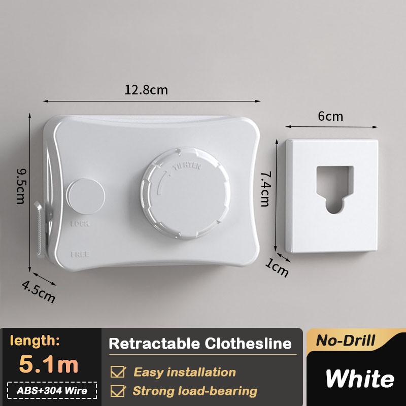 Bathroom Accessories Storage Hanger Retractable Clothesline Wall Mounted Invisible Adjustable Laundry Line Clothes Drying Rack