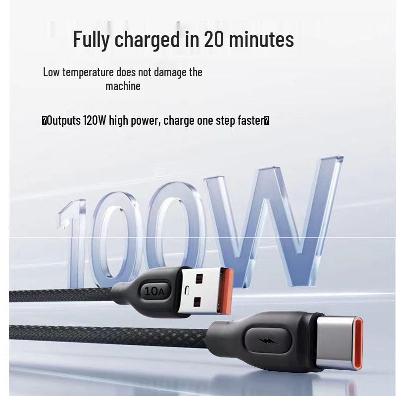 120W USB Type-C Fast Charging Cable for Huawei, Vivo, Oppo, Xiaomi - 10A Compatible