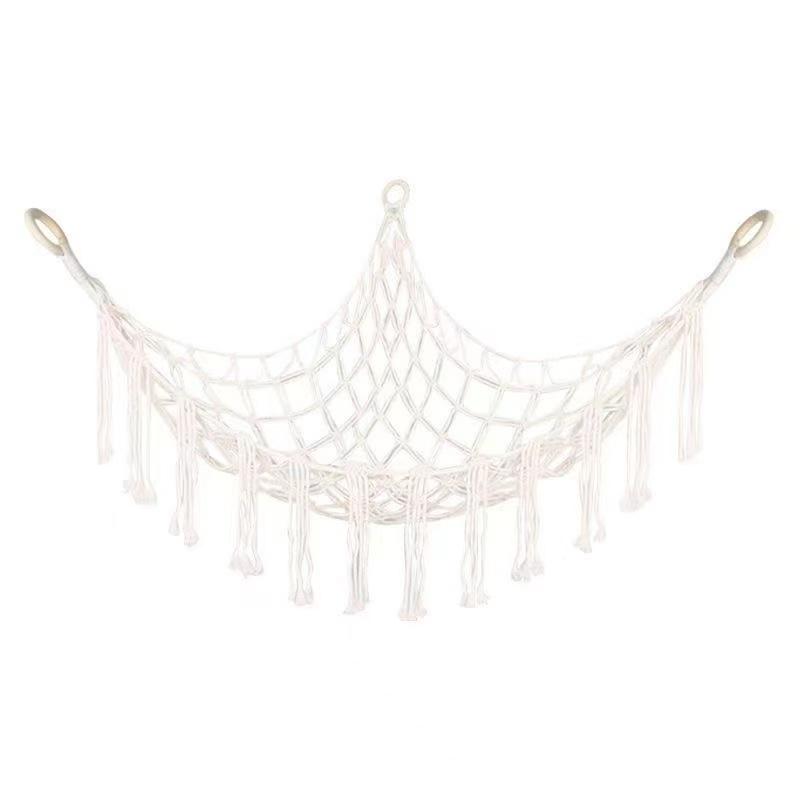 

Гамак для хранения мягких игрушек, большая вместимость, сетка, макраме, бохо, украшение для дома, детской спальни, угловой подвесной органайзер для игрушек, сетки