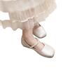 French beautiful flat silver light mouth single shoes autumn new with skirt Mary Jane small leather shoes evening shoes