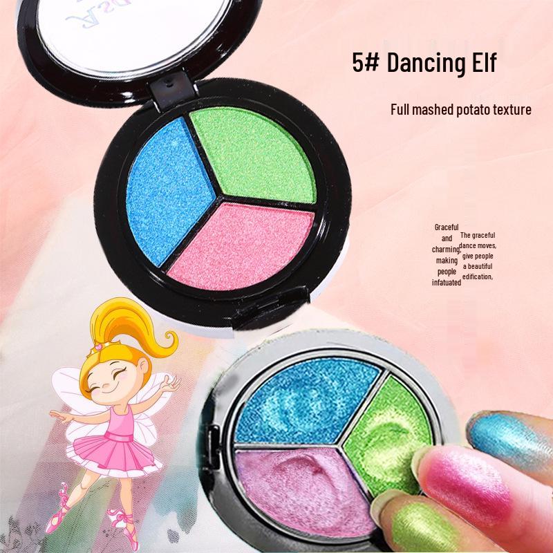 Ashariya Three-Color Pearlescent Earth Tone Eyeshadow Palette