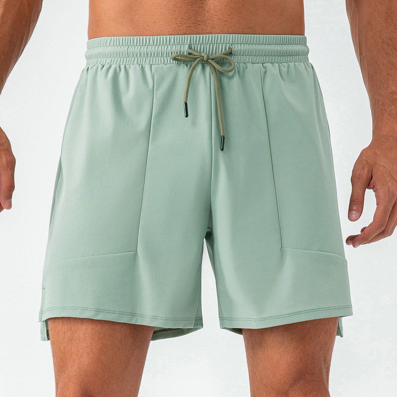 

Fashion Men Summer Exercise Shorts Loose Breathable Cold Feeling Quick-Drying Knee Length Pants Running Workout Training Spruce Green S