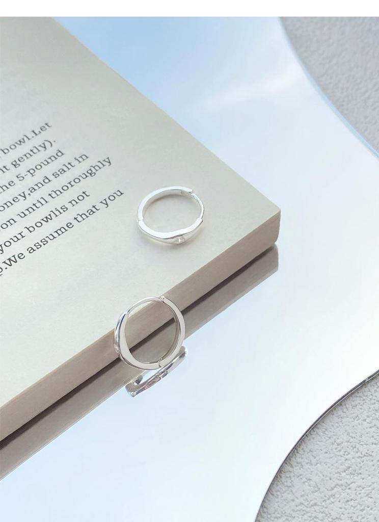 S999 Sterling Silver Zirconia Hoop Earrings for Women - Simple, Versatile, and Luxurious Ear Cuffs, High-End Niche Jewelry In Ins Style.