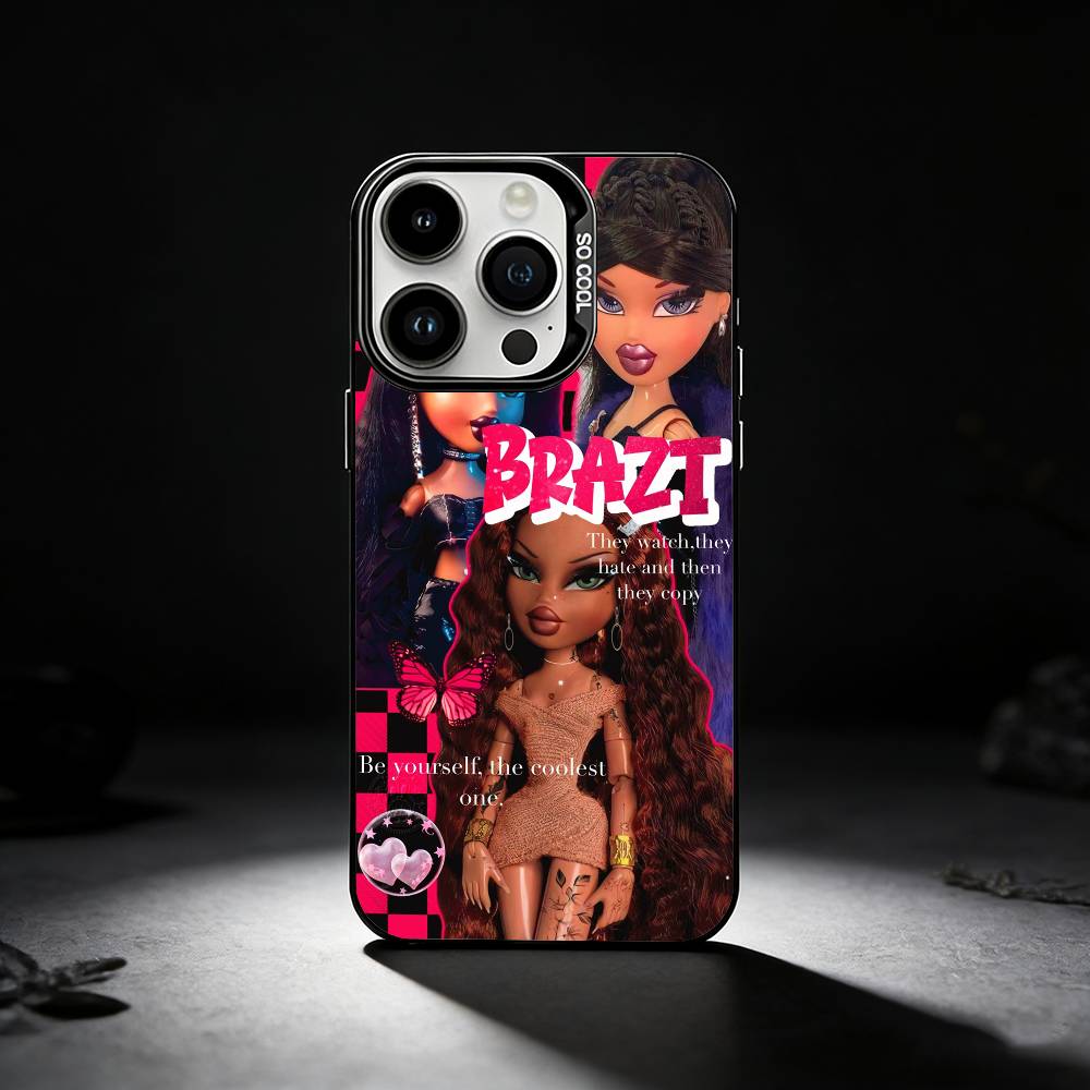 Cool Girl B-Bratz Phone Case For iPhone 17,16,15,14,13,12,11 Plus,Pro Max,XS,Colored silver phone case