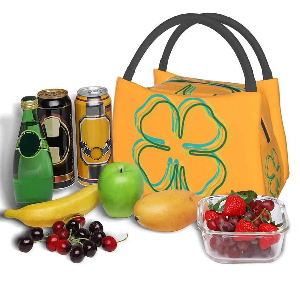 Shamrock Blur Lunch Bag St Patricks Day Cute Lunch Box Outdoor Picnic Insulated Tote Food Bags Oxford Designer Cooler Bag
