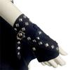 1pair Women Punk Mittens Rivet Ribbons Streetwear Sleeves Half Finger Sleeve for Riding and Music Festivals