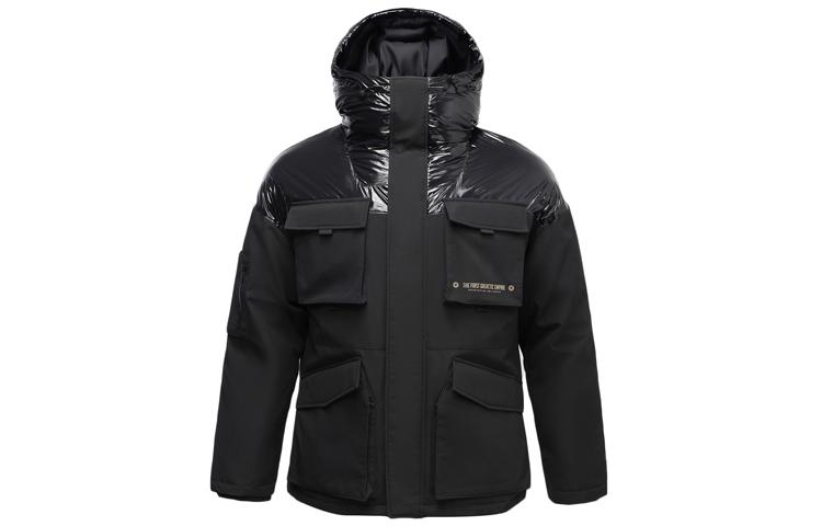 Li Ning Down Jackets Men s Black Hooded Moderate Other AYMQ169-1 XL