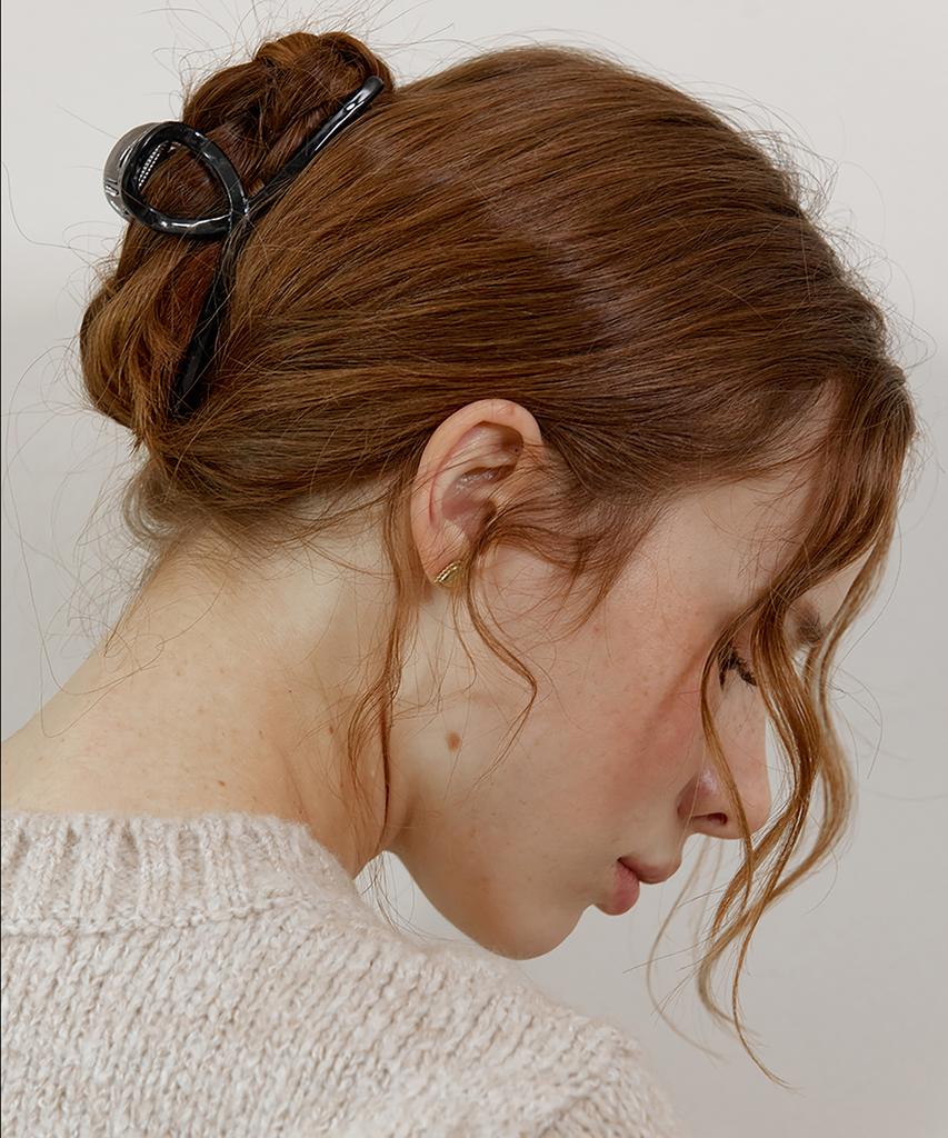 S'Secondo Plain Twist Hair Clip_Real Black