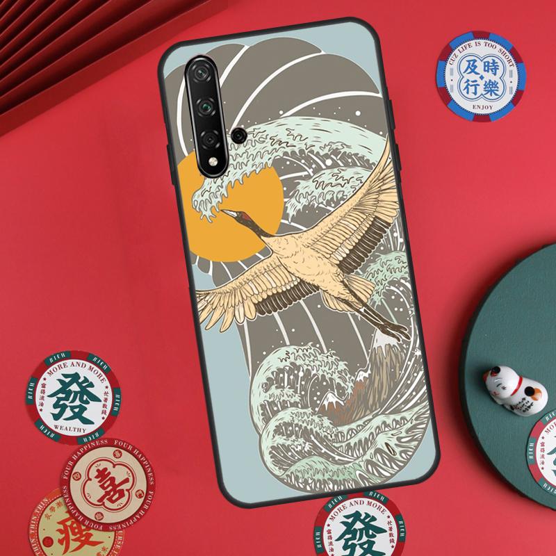 Art Crane Waves For Huawei Nova Y60 Y70 Y90 Y72 Y73 Y61 Y91 7i 8i 11i 12i 12s 9 10 SE P20 P30 P40 Lite Case