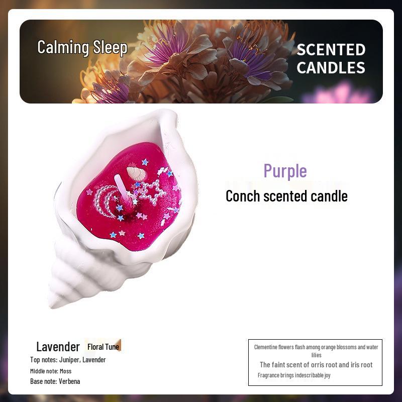 Seashell Scented Jelly Wax Candle - Handmade Conch Aroma Gift Box for Odor Removal and Elegant Decoration