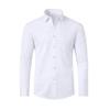 Chemise habillée printemps-automne pour hommes, col rabattu, coupe ajustée, extensible, simple boutonnage, manches longues, couleur unie, mi-longue, formelle, événement d'affaires, bureau