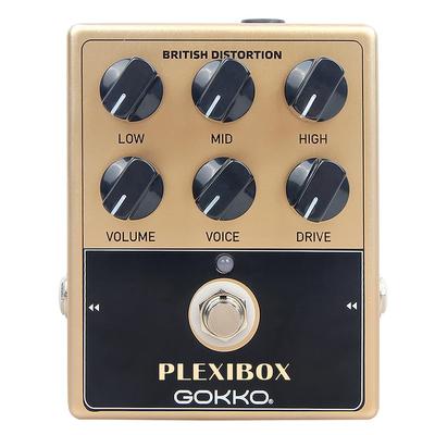 GOKKO PLEXIBOX GK-36 Педаль-усилитель - Полностью аналоговая гитарная педаль эффектов с британским звучанием - Эмулирует усилитель Marshall и имеет 6 регуляторов для формирования тембра