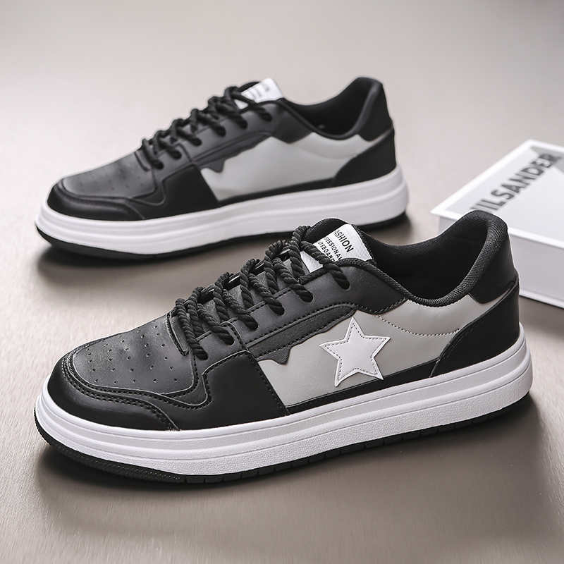 Fashion Legitimate Leather Normal Leather Black Shoes Mens Sneakers Basketball Gym Trainers Men Red Mens Shoes Sports Bascket Sheos