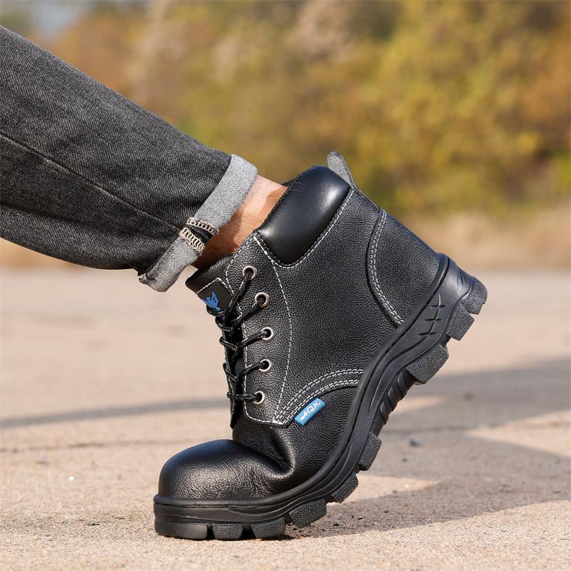Fashion Men Work Safety Shoes Anti Smashing Waterproof Genuine Leather Welding Shoes Indestructible Nail Proof Boot