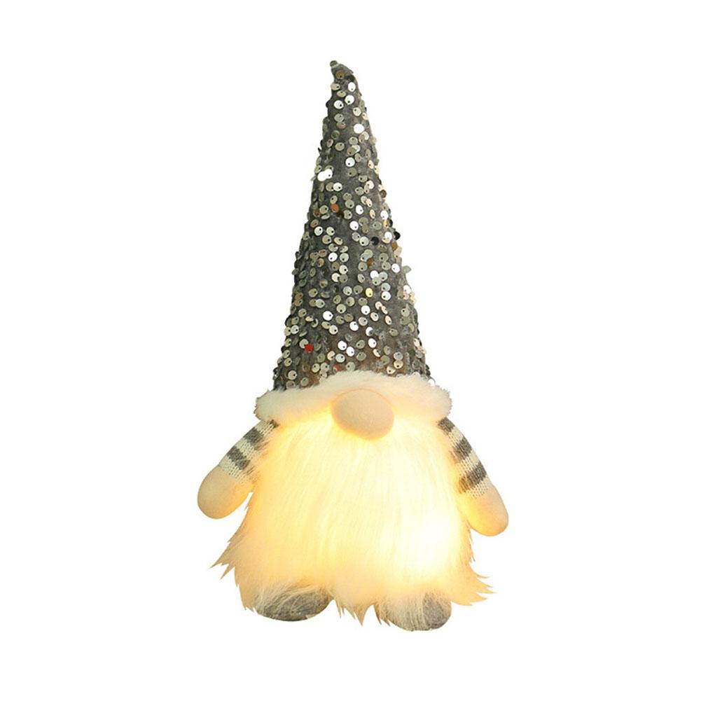 

Lighted Dwarf Ornaments Santa Claus Plush Rudolph Doll Glowing Gnome Christmas Faceless Doll for Christmas Decorations сірий