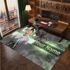 Cristiano Ronaldo Custom Crystal Velvet Rug, Personalized Name Text Print, Football Logo Soft Non‑Slip Floor Mat Home Decor Gift