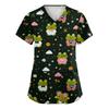 Camicia da Lavoro da Donna con Scollo a V e Maniche Corte con Tasche Stampa Cartone Animato Top da Medico per Professionisti Sanitari Vestibilità Comoda Tessuto Resistente