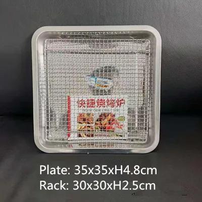 Baking tray With Wire Rack 304 Stainless Steel cake Baking BBQ Pan Tray plate Oven brownie Rack Cooking Roasting Grilling Tool