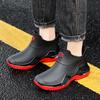 Men's Army Green Waterproof Rubber Rain Boots - Trendy, Cool, Non-Slip, Sports Style, Thickened, and Widened.
