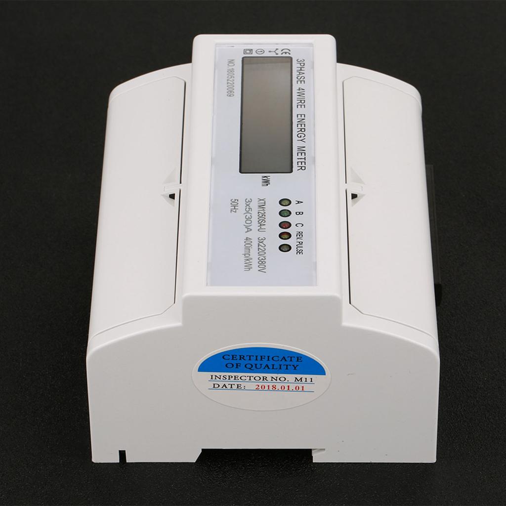 Digital 3 phase 4 Wire 7P Din Rail Electric Meter Electronic KWh Meter(5(30)A )