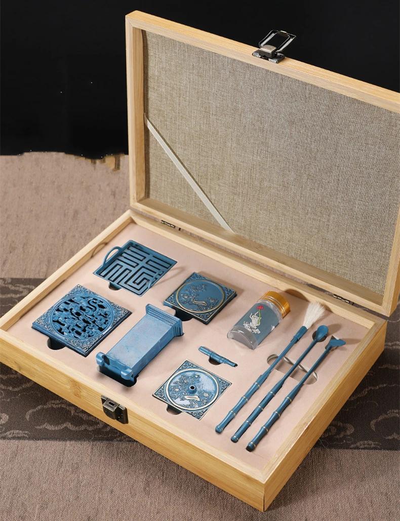 

9 Pieces of Pure Copper Antique Incense Seal Set Entry Tool DIY Household Indoor Seal Incense Play Extension Incense Mold Tool