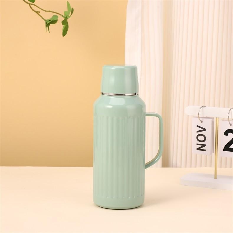 Classic Vintage Mechanical Insulated Flask With Handle 1000ml For Travel And Gift Use