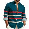 Herren Business Casual Langarm Gestreiftes Hemd für Arbeit Alltag