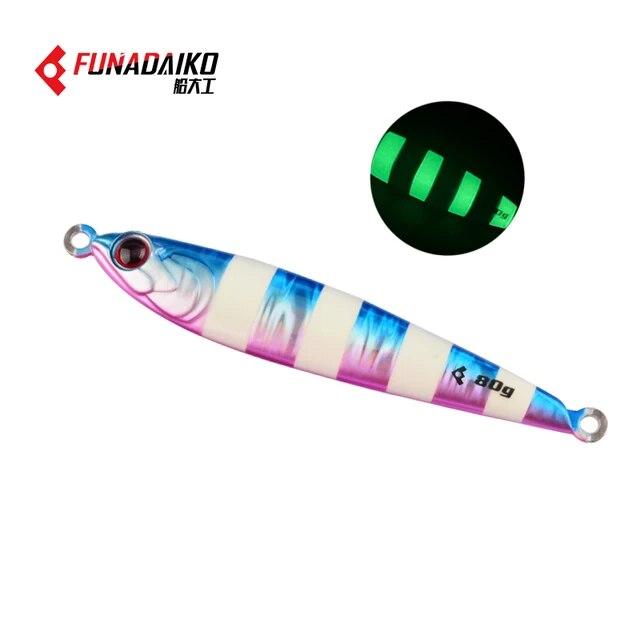 FUNADAIKO 2023 Tungsten New Slow Metal Jigging Lures 30g 40g 60g 80g 100g 120g  Luminous Fishing Bait  Jig Saltwater Lure