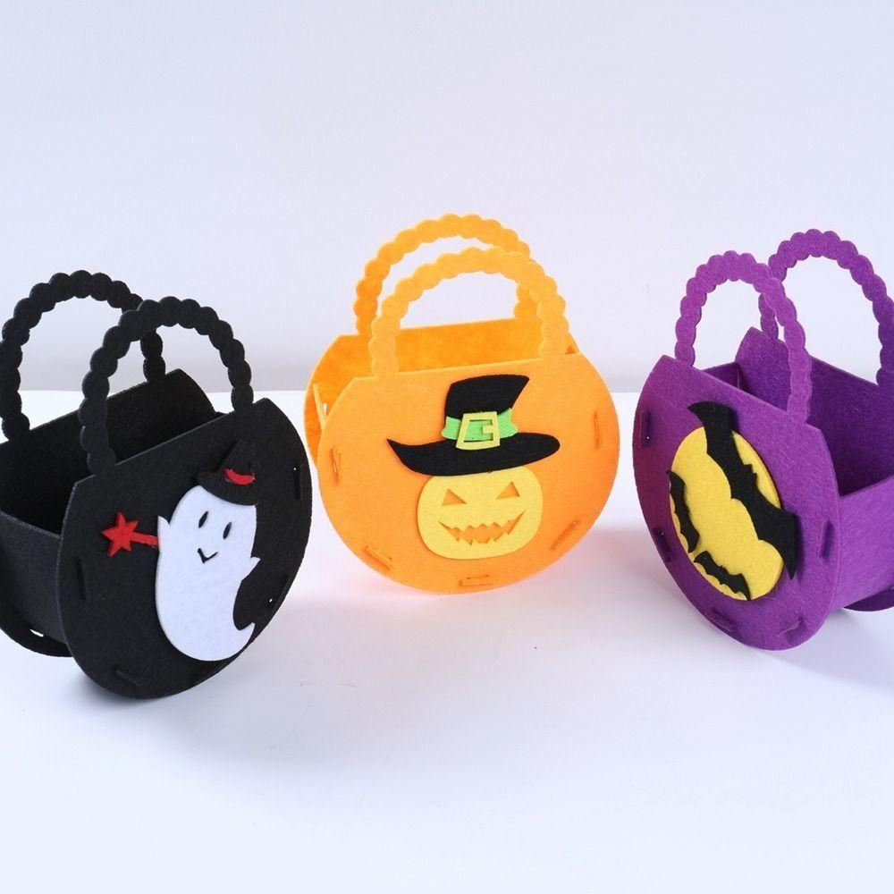 Pumpkin Pumpkin Bucket Non-woven Bat Candy Bag Four Styles Halloween Ghost Bag  Halloween Props