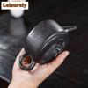 200ml Retro Yixing Purple Clay Teapots Handmade Large Caliber Pot Raw Ore Stone Yellow Mud Tea Brewing Kettle Zisha Tea Set Gift