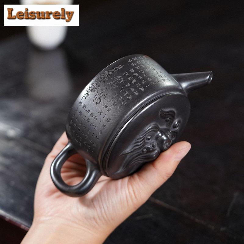 200ml Retro Yixing Purple Clay Teapots Handmade Large Caliber Pot Raw Ore Stone Yellow Mud Tea Brewing Kettle Zisha Tea Set Gift