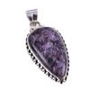 Natural Charoite Gemstone Handmade 925 Solid Sterling Silver Pendant 1.50'' j2L23