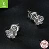 10 Points Moissanite Flower Stud Earrings For Women, Simple, Exquisite And Elegant Small Flower S925 Sterling Silver Earrings.