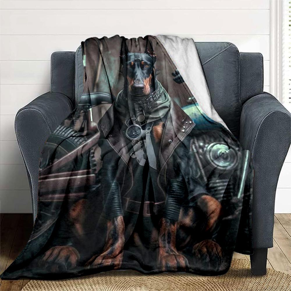 Dogs Print Flannel Blanket High Quality Warm Comfortable Cover for All Seasons Perfect for Gifts Home Decor
