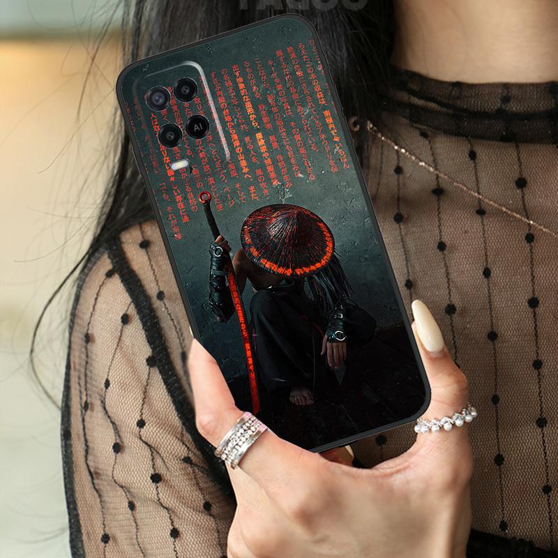 Japan Samurai Katana Case For Oppo A80 A60 A40 A17 A57 A77 A74 A54 A94 A78 A98 A18 A38 A58 A96 A76 A16 A15 A5 Pro
