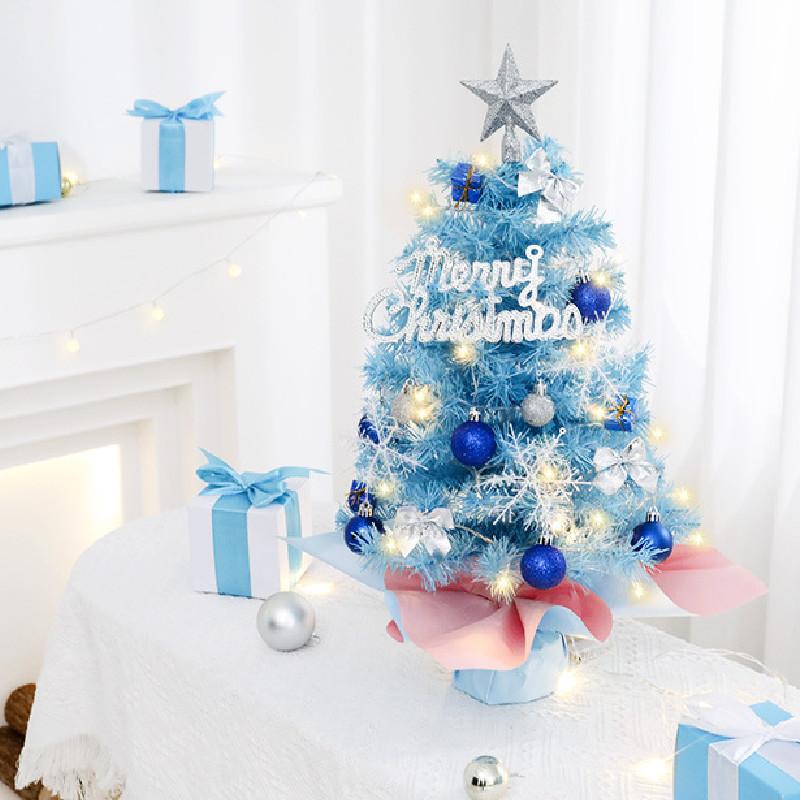 Mini Christmas Tree 45cm And 60cm Blue Tabletop Decorations Perfect For Festive Homes