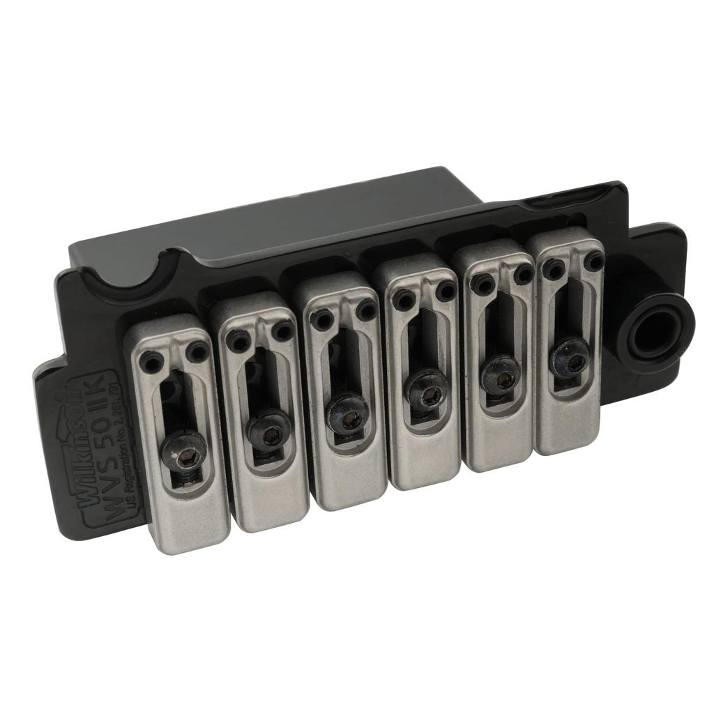 Wilkinson WVS50IIK String Pitch Tremolo Unit Bridge with Steel Block for Strat Electric Guitars Chrome 10.5mm Two-Point (USA/Mexico/Japan/Korea),