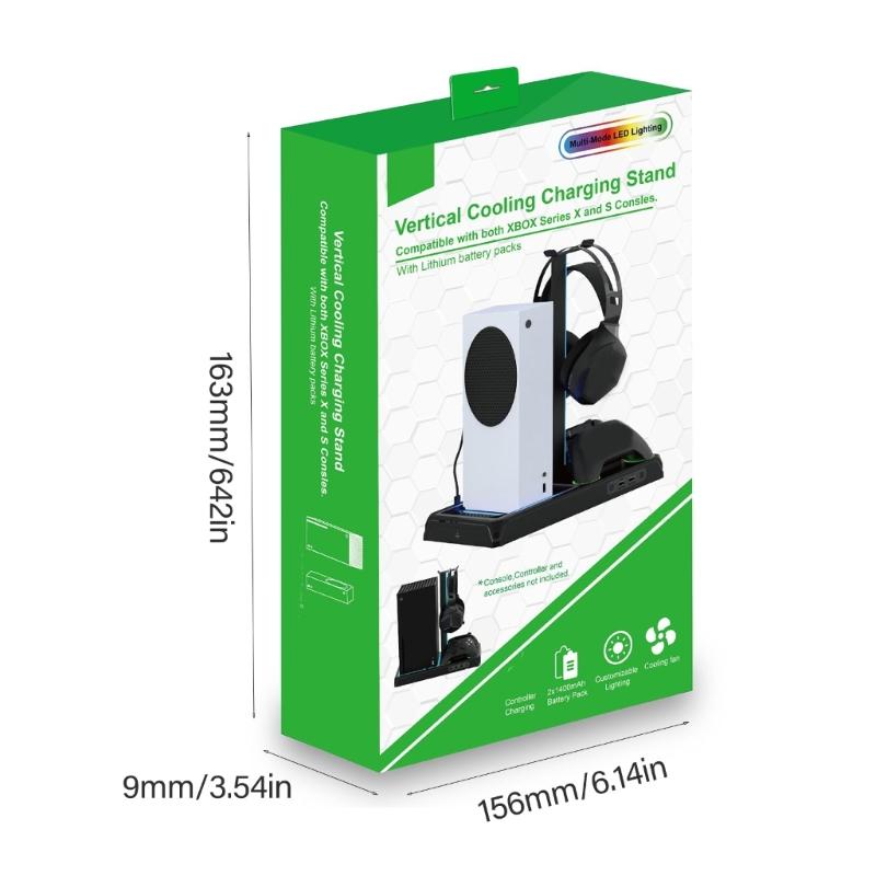 Cooling Fan for Game Machine Cooling Stand with LED Indicator,2 Controller Charging Stand Dock