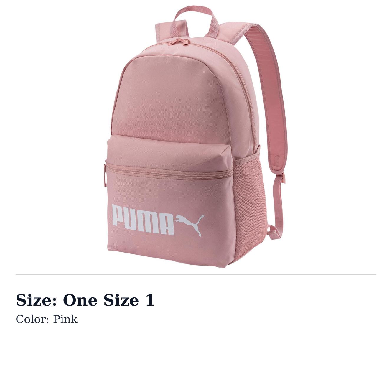 PUMA Fabric Backpack Regular Womens Pink 7748205 One Size 1